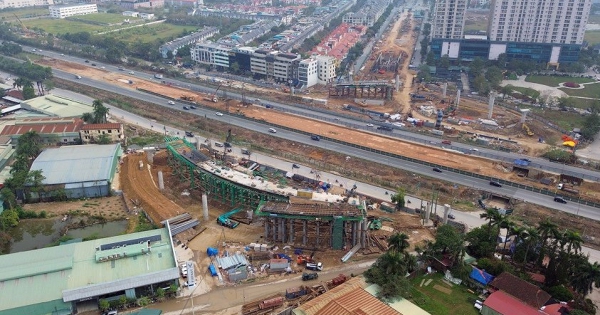 [Photostory] Nút giao Vành đai 3,5 - Đại lộ Thăng Long dần lộ diện hình hài