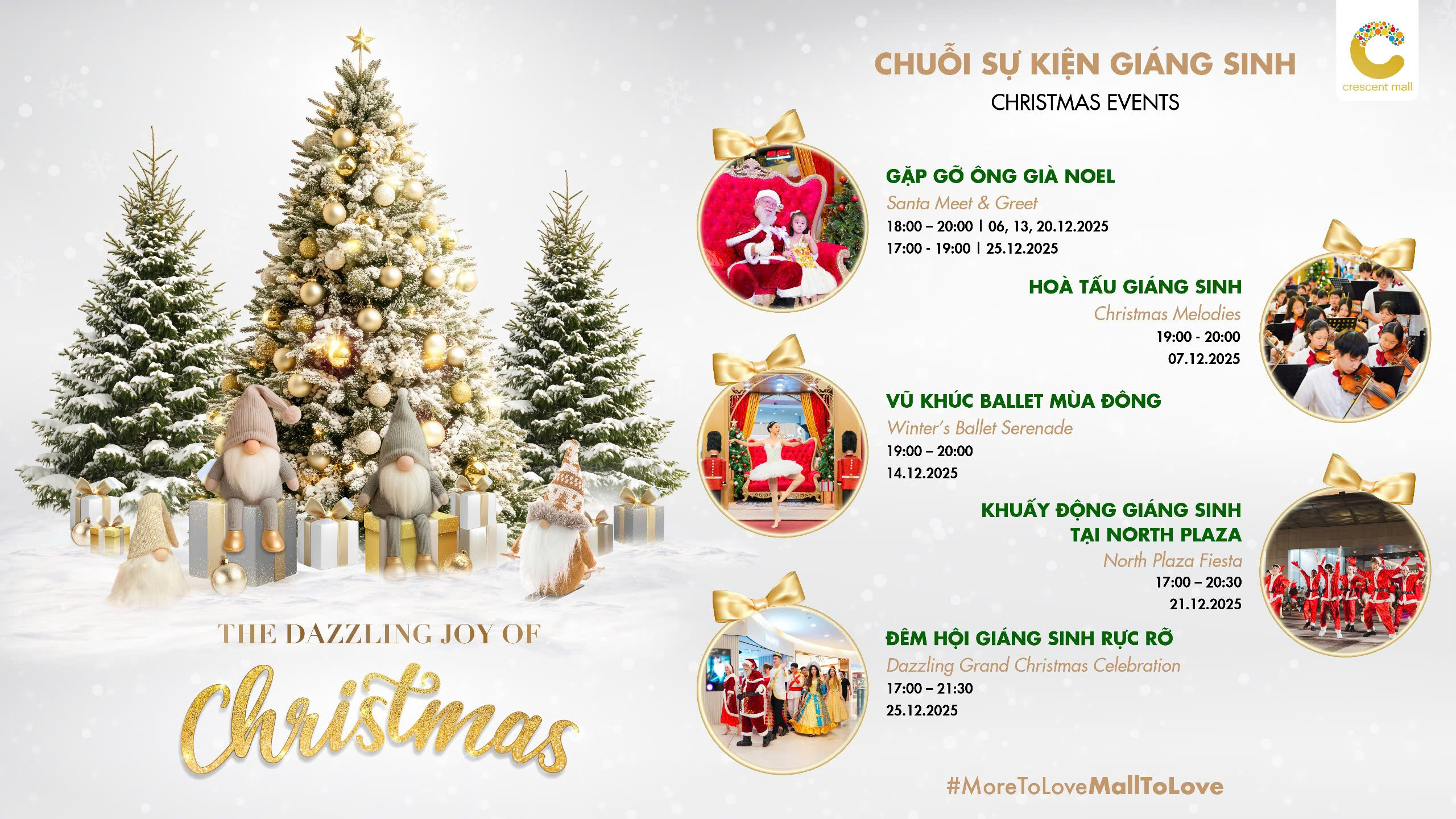 Crescent Mall tỏa sáng mùa lễ hội với ” The Dazzing Joy Of Christmas”