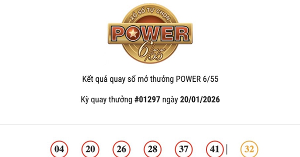 Kết quả Vietlott Power 6/55 ngày 20/01/2026 Jackpot 1 hơn 257 tỷ đồng đã tìm thấy chủ nhân may mắn