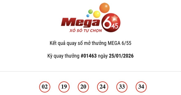 Kết quả Vietlott Mega 6/45 ngày 25/01/2026: Jackpot hơn 34 tỷ đồng vô chủ