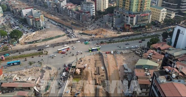 Gấp rút thi công dự án đường Vành đai 1, đoạn Hoàng Cầu – Voi Phục