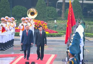 Tổng Bí thư Tô Lâm chủ trì lễ đón Tổng Bí thư Chủ tịch nước Lào