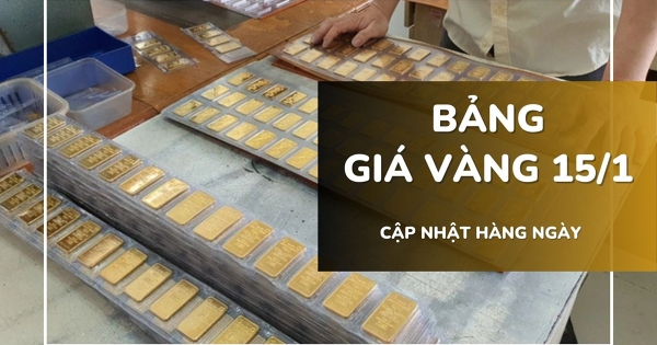 Bảng giá vàng hôm nay 15/1: Vàng SJC quay đầu giảm 400.000 đồng/lượng, nhẫn trơn biến động trái chiều