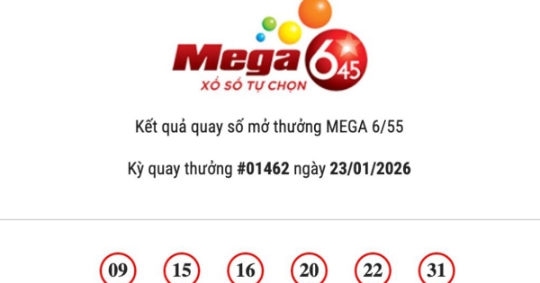 Kết quả Vietlott Mega 6/45 ngày 23/01/2026 Jackpot hơn 31,5 tỷ đồng vô chủ