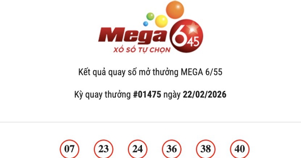 Kết quả Vietlott Mega 6/45 ngày 22/02/2026: Jackpot hơn 30,1 tỷ đồng chưa có người trúng