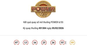 Kết quả Vietlott Power 6/55 ngày 05/02/2026 cả hai giải Jackpot đều không có chủ nhân trúng thưởng