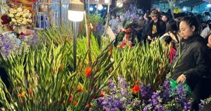 Chợ hoa lớn nhất Hà Nội nhộn nhịp đêm cuối năm