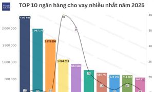 Top 10 ngân hàng cho vay lớn nhất năm 2025 MB dẫn đầu tốc độ tăng trưởng