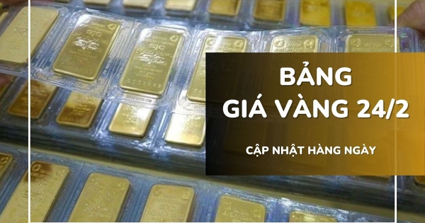 Bảng giá vàng hôm nay 24/2: Vàng nhẫn lên 184,8 triệu/lượng, vượt vàng SJC, nữ trang tăng tới 500.000 đồng
