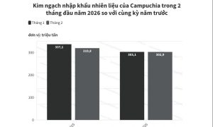 Nhập khẩu nhiên liệu của Campuchia giảm gần 8 trong 2 tháng