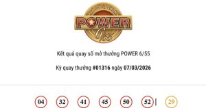 Kết quả Vietlott Power 6/55 ngày 07/03/2026 cả hai giải Jackpot đều không có chủ nhân trúng thưởng