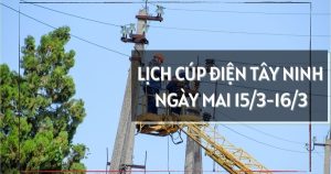 Lịch cúp điện Tây Ninh ngày mai 15/3 và 16/3 nhiều ấp, công ty tại An Tịnh, Long Hoa, Tân Châu, Tân Biên, Đức Hoà, Cần Giuộc, Vĩnh Hưng mất điện