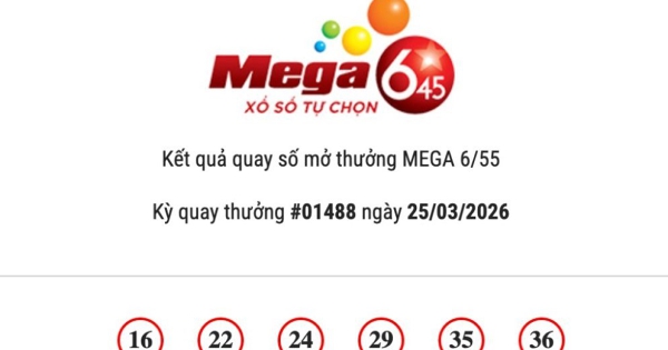 Kết quả Vietlott Mega 6/45 ngày 25/03/2026 Jackpot hơn 40 tỷ đồng vô chủ