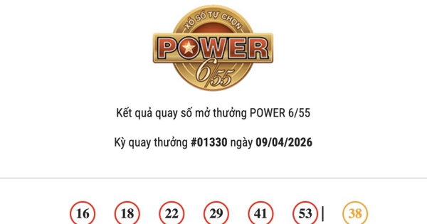 Kết quả Vietlott Power 6/55 ngày 09/04/2026 Jackpot 2 gần 4,6 tỷ đồng đã tìm thấy chủ nhân