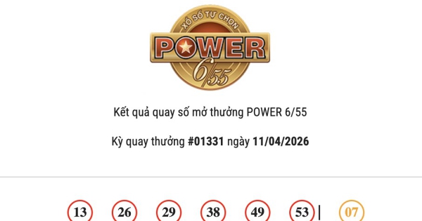 Kết quả Vietlott Power 6/55 ngày 11/04/2026 cả hai jackpot tiếp tục vô chủ