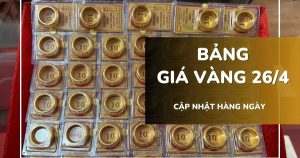 Bảng giá vàng hôm nay 26/4: Vàng SJC, nhẫn trơn và nữ trang giảm sâu tới 2,5 triệu đồng/lượng trong tuần qua