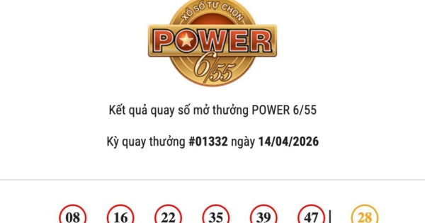 Kết quả Vietlott Power 6/55 ngày 14/04/2026 Jackpot 2 hơn 2 tỷ đồng đã có chủ