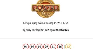Kết quả Vietlott Power 6/55 ngày 25/04/2026 cả hai giải Jackpot đều chưa có ai trúng thưởng