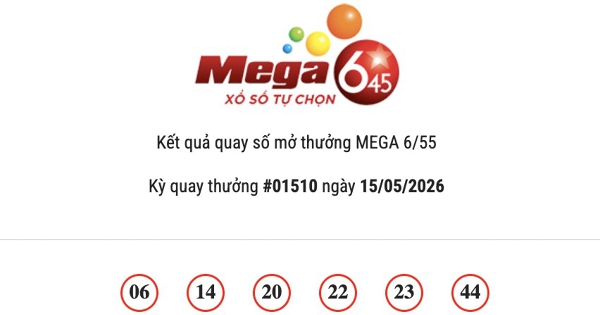 Kết quả Vietlott Mega 6/45 ngày 15/05/2026: Jackpot 27,8 tỷ đồng vẫn chưa có người trúng