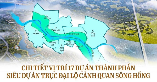 [Infographic] Chi tiết 17 dự án thành phần của Trục đại lộ cảnh quan sông Hồng