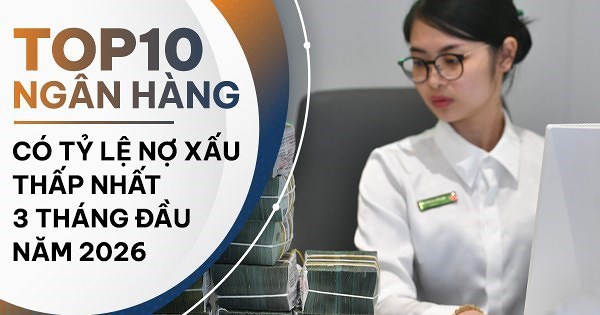TOP 10 ngân hàng có tỷ lệ nợ xấu thấp nhất quý I/2026: Vietcombank, ABBank, ACB dẫn top đầu