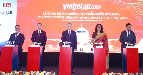 Chào mừng chuyến thăm của Tổng Bí thư, Chủ tịch nước Tô Lâm, Vietjet mở đường bay đầu tiên đến Sri Lanka
