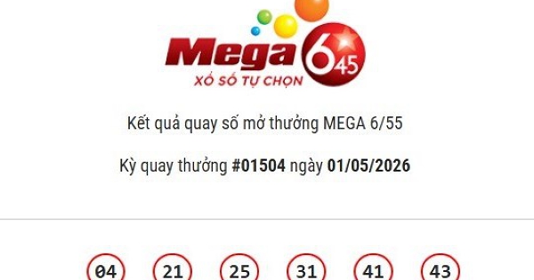 Kết quả Vietlott Mega 6/45 ngày 01/05/2026 Jackpot hơn 16,7 tỷ đồng vô chủ