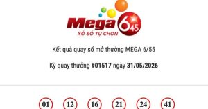 Kết quả Vietlott Mega 6/45 ngày 31/05/2026 Jackpot hơn 16,7 tỷ đồng vô chủ