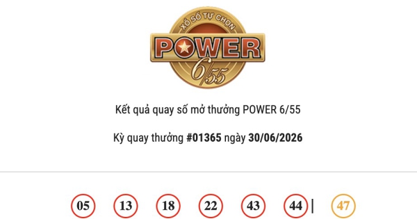 Kết quả Vietlott Power 6/55 ngày 30/06/2026 cả hai giải Jackpot tiếp tục lỡ hẹn người trúng