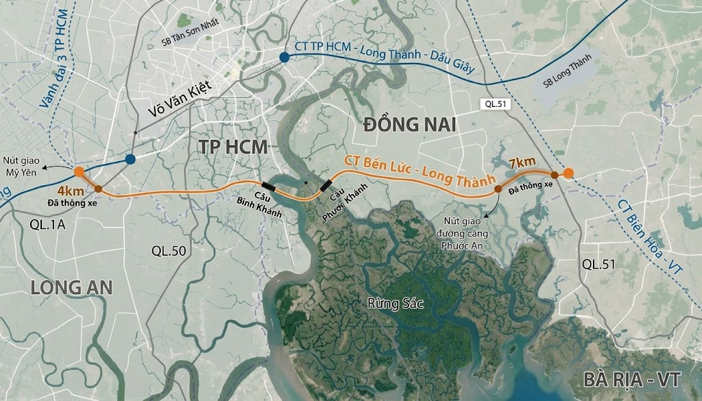 Cầu Phước Khánh và Cao tốc Bến Lức – Long Thành: “Mảnh ghép” cuối cùng thay đổi bản đồ logistics và du lịch phía Nam缩略图 Cao tốc Bến Lức - Long Thành kết nối với 2 cầu Bình Khánh & cầu Phước Khánh