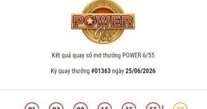 Kết quả Vietlott Power 6/55 ngày 25/06/2026 cả hai giải Jackpot đều không có chủ nhân trúng thưởng