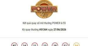 Kết quả Vietlott Power 6/55 ngày 27/06/2026 Cả hai giải Jackpot đều không có chủ nhân trúng thưởng