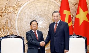Tổng Bí thư Chủ tịch nước tiếp Bộ trưởng Tư pháp Lào