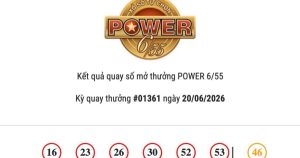 Kết quả Vietlott Power 6/55 ngày 20/06/2026 cả hai giải Jackpot đều không có chủ nhân trúng thưởng