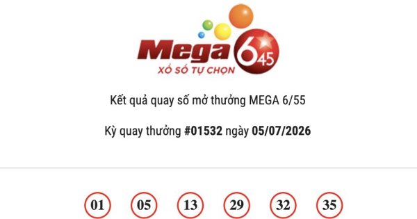 Kết quả Vietlott Mega 6/45 ngày 05/07/2026 Jackpot hơn 18,2 tỷ đồng đã tìm thấy chủ nhân may mắn