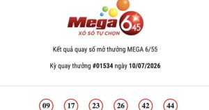 Kết quả Vietlott Mega 6/45 ngày 10/07/2026 Jackpot hơn 15,1 tỷ đồng vô chủ