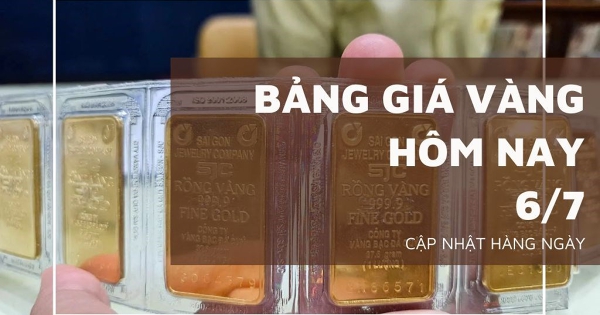 Bảng giá vàng hôm nay 6/7: Vàng SJC và nhẫn tròn đứng giá, nữ trang giảm tới 2 triệu đồng/lượng