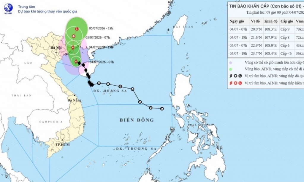 Bão số 1 áp sát Quảng Ninh Hải Phòng Bắc Bộ mưa lớn hết ngày 5 7