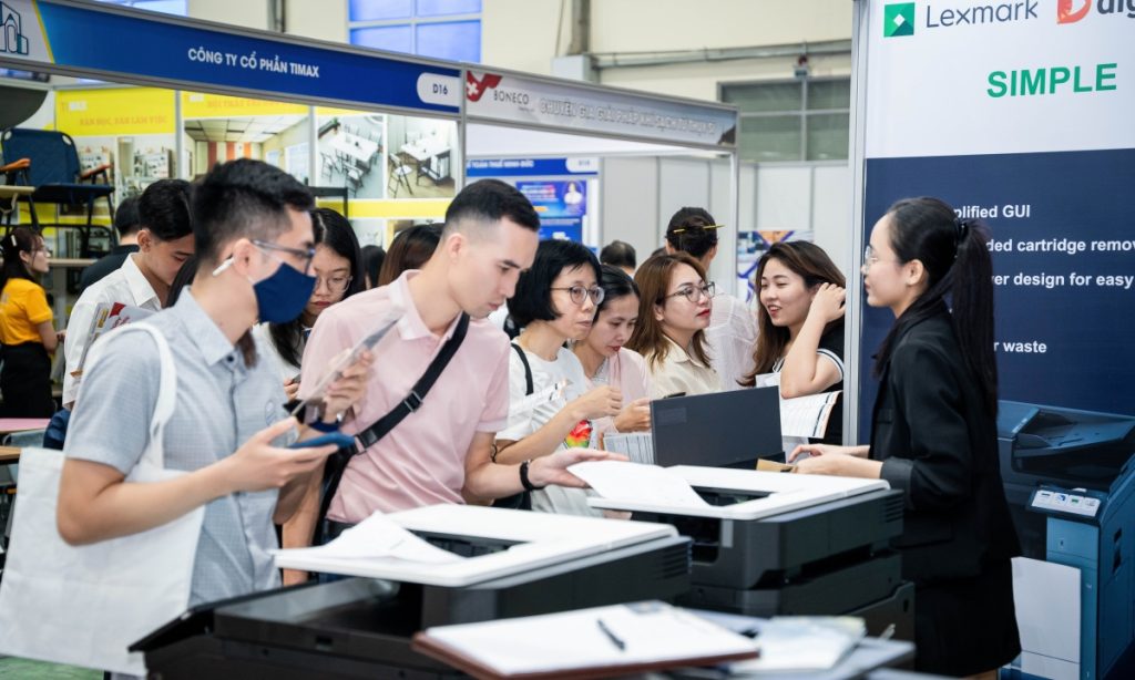 Trải nghiệm công nghệ AI và số hóa không gian làm việc tại VietOffice 2026