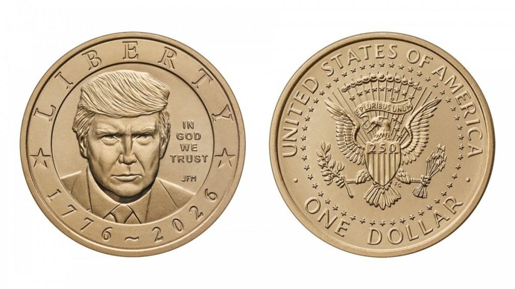 Mỹ bắt đầu đúc đồng xu một USD bằng vàng in hình ông Trump