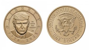 Mỹ bắt đầu đúc đồng xu một USD bằng vàng in hình ông Trump