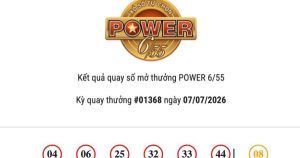 Kết quả Vietlott Power 6/55 ngày 07/07/2026 Jackpot 2 hơn 3,6 tỷ đồng đã có chủ