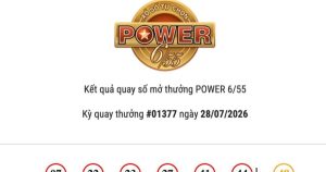 Kết quả Vietlott Power 6/55 ngày 28/07/2026 cả hai giải Jackpot đều không có chủ nhân trúng thưởng
