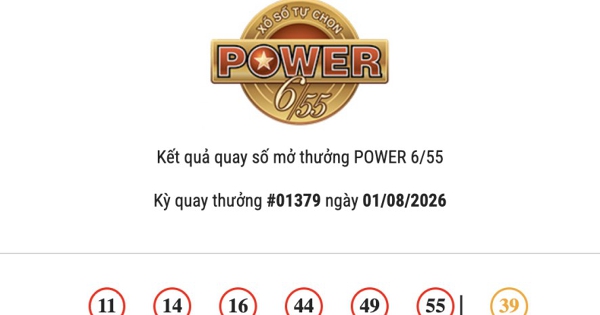 Kết quả Vietlott Power 6/55 ngày 01/08/2026 cả hai giải Jackpot đều không có chủ nhân trúng thưởng
