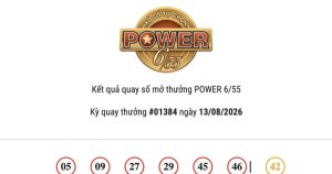 Kết quả Vietlott Power 6/55 ngày 13/08/2026 Jackpot 1 và jackpot 2 đã tìm thấy chủ nhân đạt giải
