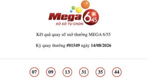 Kết quả Vietlott Mega 6/45 ngày 14/08/2026 Jackpot hơn 20,1 tỷ đồng vô chủ