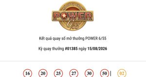 Kết quả Vietlott Power 6/55 ngày 15/08/2026 cả hai giải Jackpot đều không có chủ nhân trúng thưởng