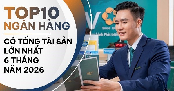TOP 10 ngân hàng có tổng tài sản lớn nhất 6 tháng đầu năm 2026