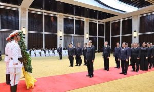 Chủ tịch Quốc hội Trần Thanh Mẫn viếng cố Chủ tịch Quốc hội Lào