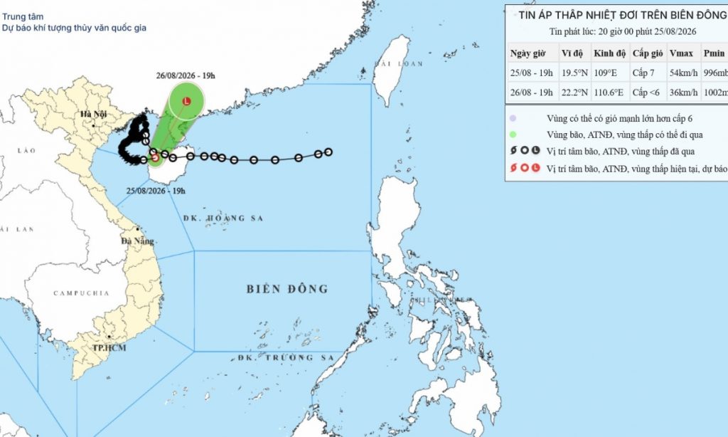 Bão số 4 suy yếu thành áp thấp nhiệt đới hướng về phía Trung Quốc